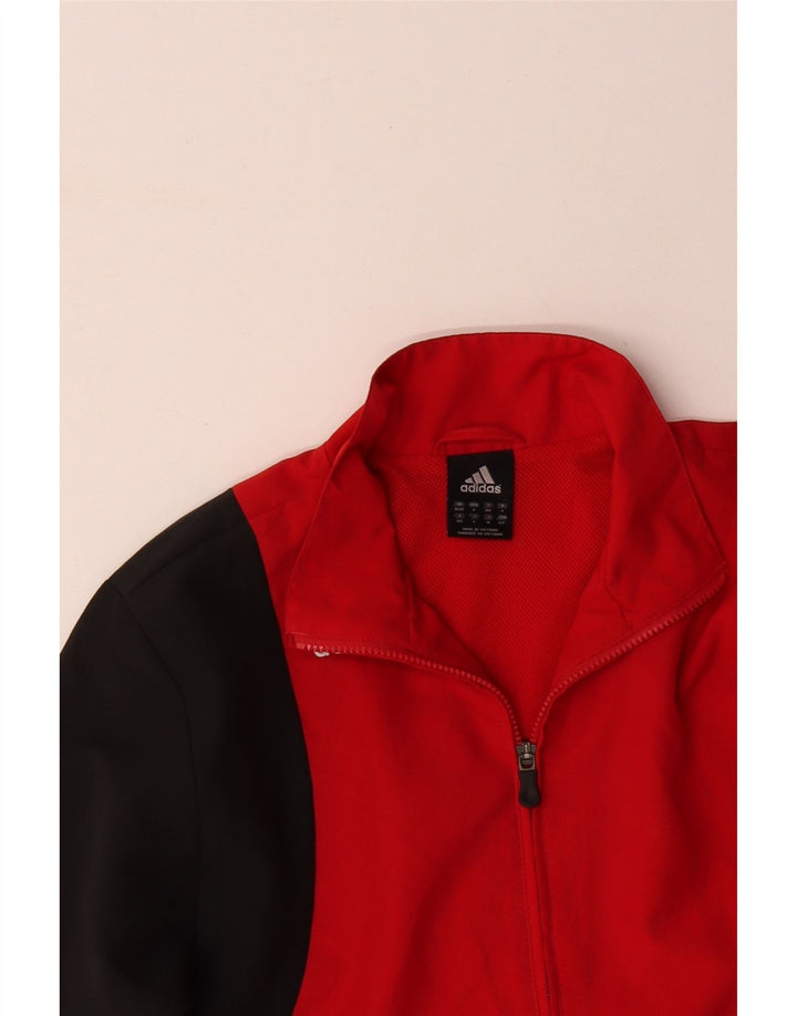 ADIDAS Træningsdragt til mænd, topjakke UK 36/38 Small Red Colourblock Polyester