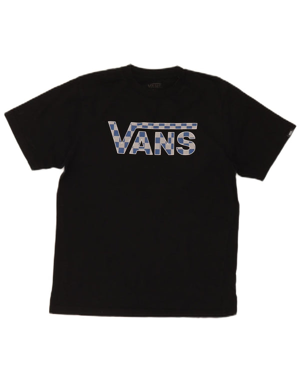 Velika crna pamučna majica kratkih rukava Vans Boys Classic Fit s grafičkim motivima 12-13 godina