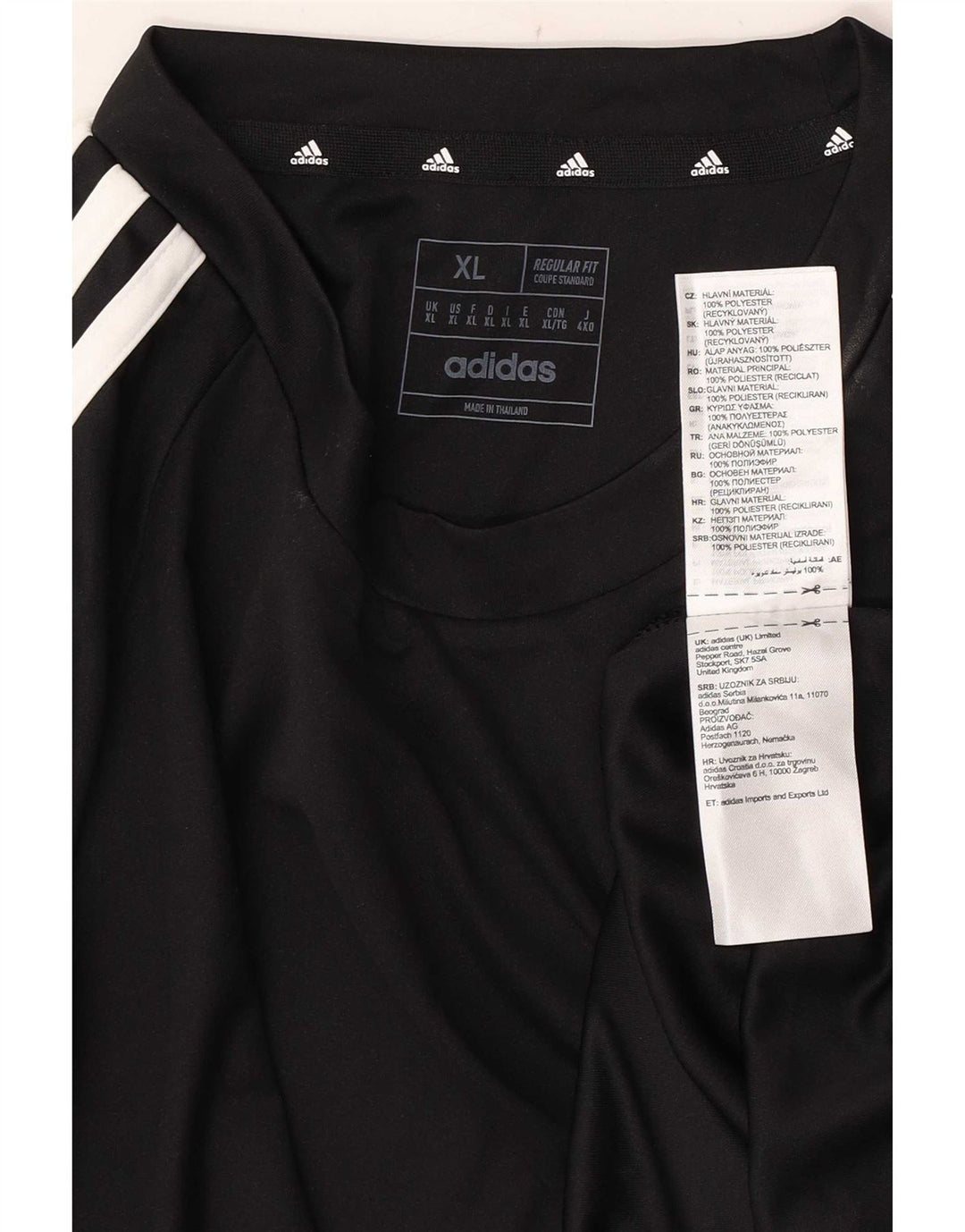 Adidas Mens Aeroready Regular Fit T-Shirt Top XL Black Polyester