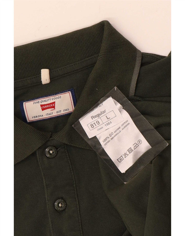 Carrera Mens Polo Shirt Large Khaki Cotton