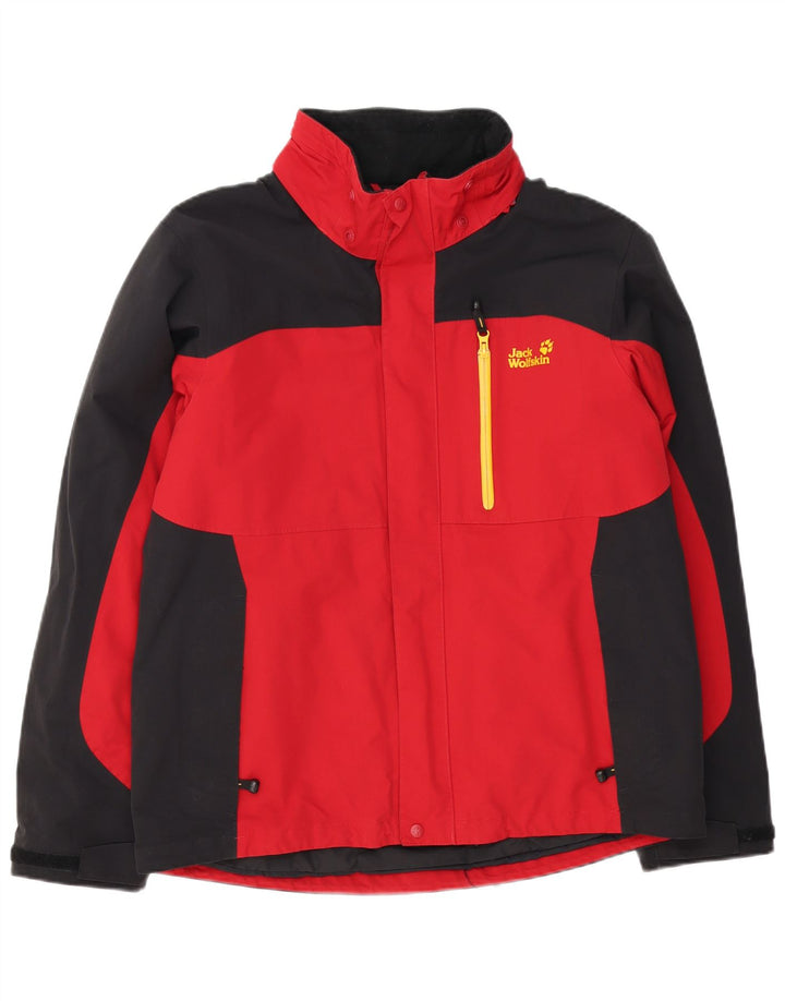 Jack Wolfskin Mens Windbreaker Jacket UK 40/42 Large Red Colourblock