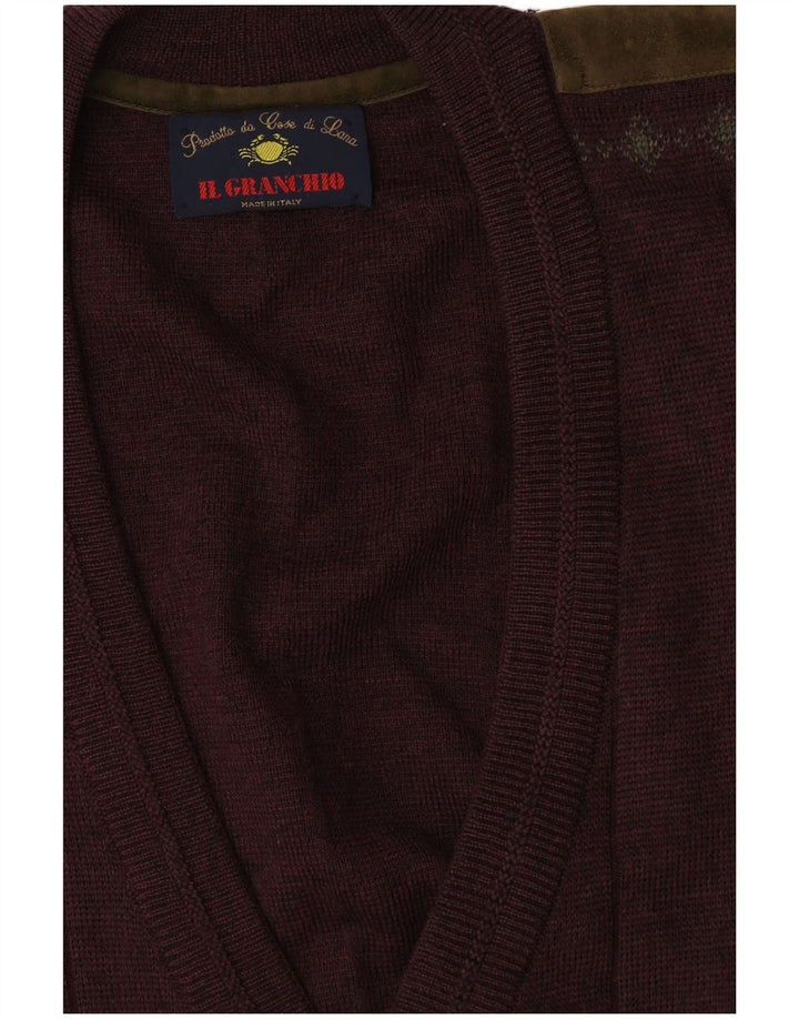 Il Granchio Mens Cardigan Sweater XL Brown Wool