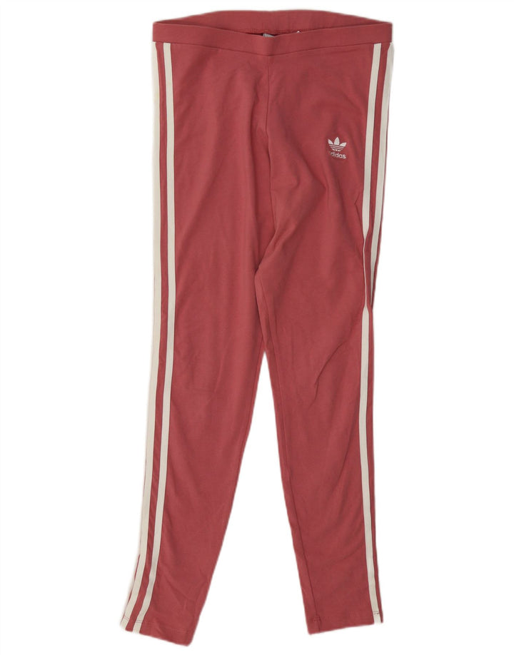Adidas Dame Leggings UK 10 Small Pink Bomuld