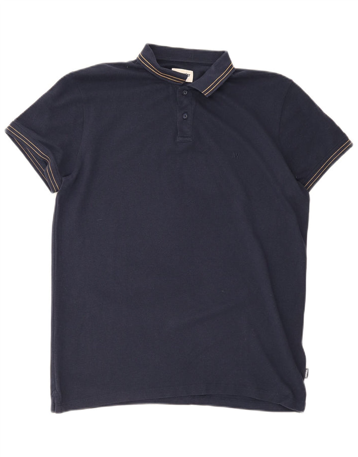 Polo da uomo Wrangler grande in cotone blu navy