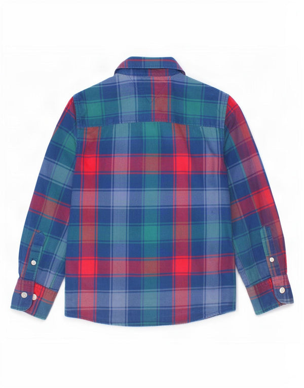 Tommy Hilfiger drenge flannelskjorte 3-4 år blå plaid bomuld