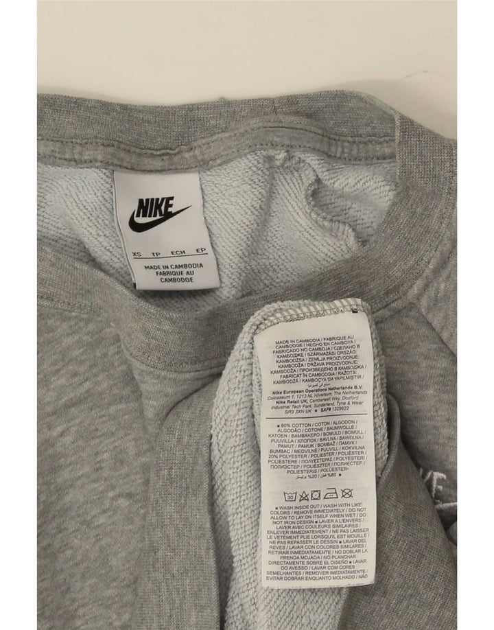 Nike Womens Sweatshirt Jumper UK 6 XS Grey Cotton