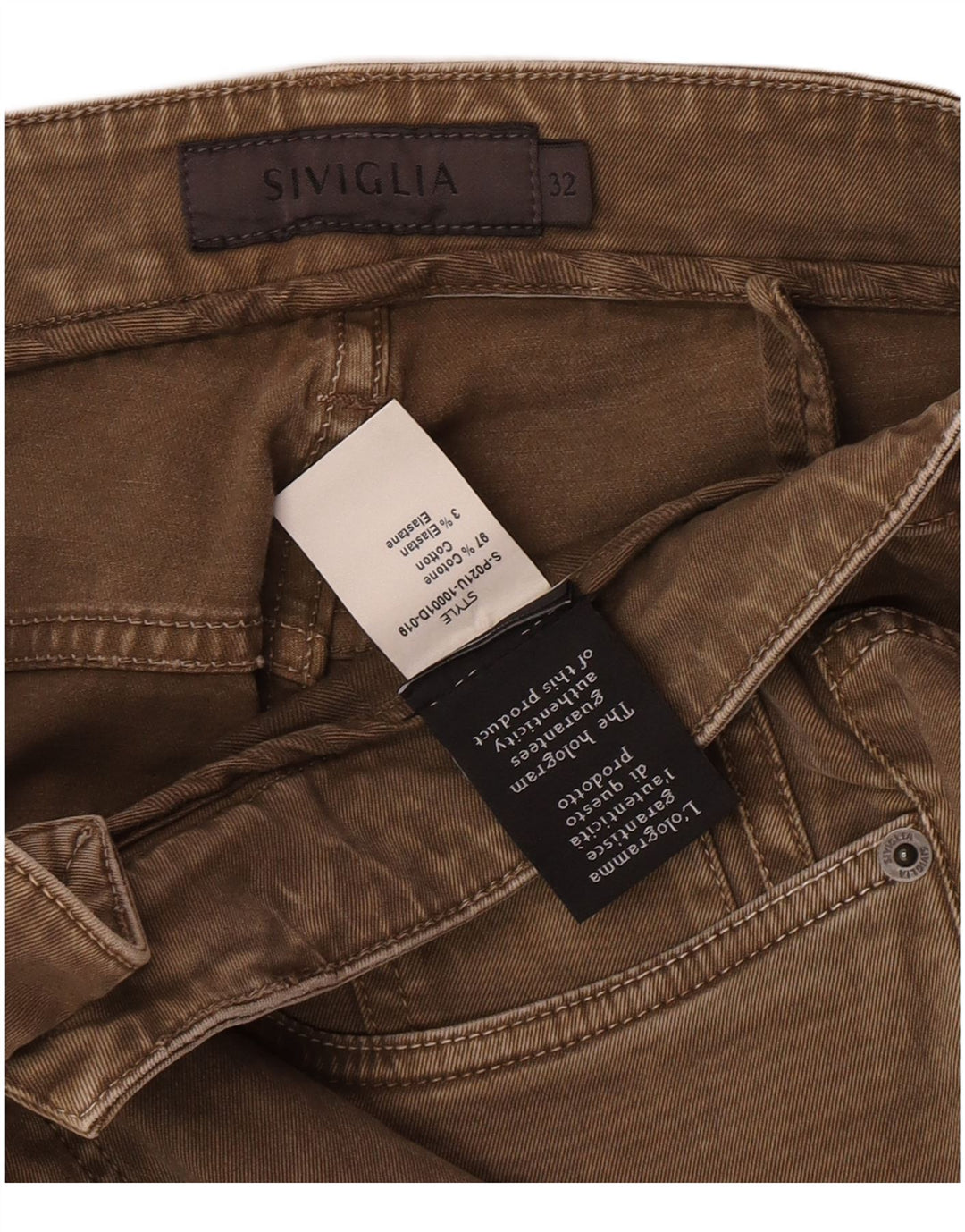 SIVIGLIA Womens Slim Jeans W32 L33 Beige Cotton