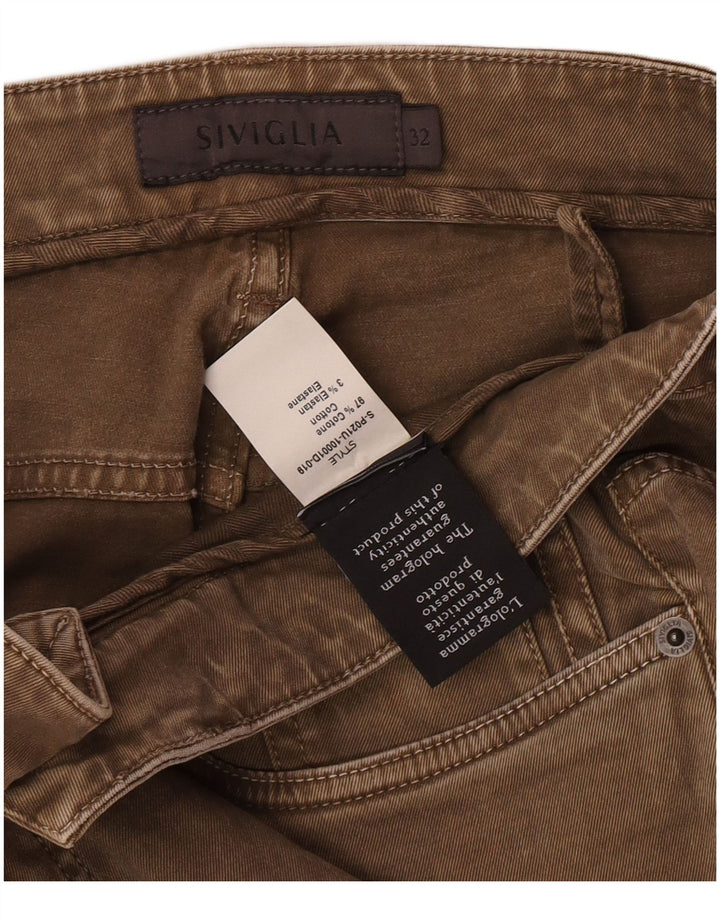SIVIGLIA Womens Slim Jeans W32 L33 Beige Cotton