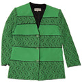 Pierre Cardin Womens 3 Button Blazer Jacket EU 44 XL Green Geometric Wool