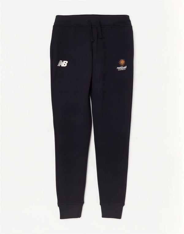 Pantaloni da tuta con grafica da uomo New Balance, pantaloni da jogging, grandi, in cotone blu navy