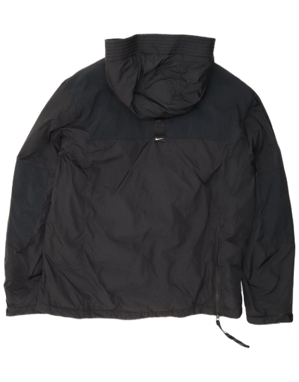 Jaqueta Nike masculina com capuz Anorak UK 40 grande preto Colourblock Nylon