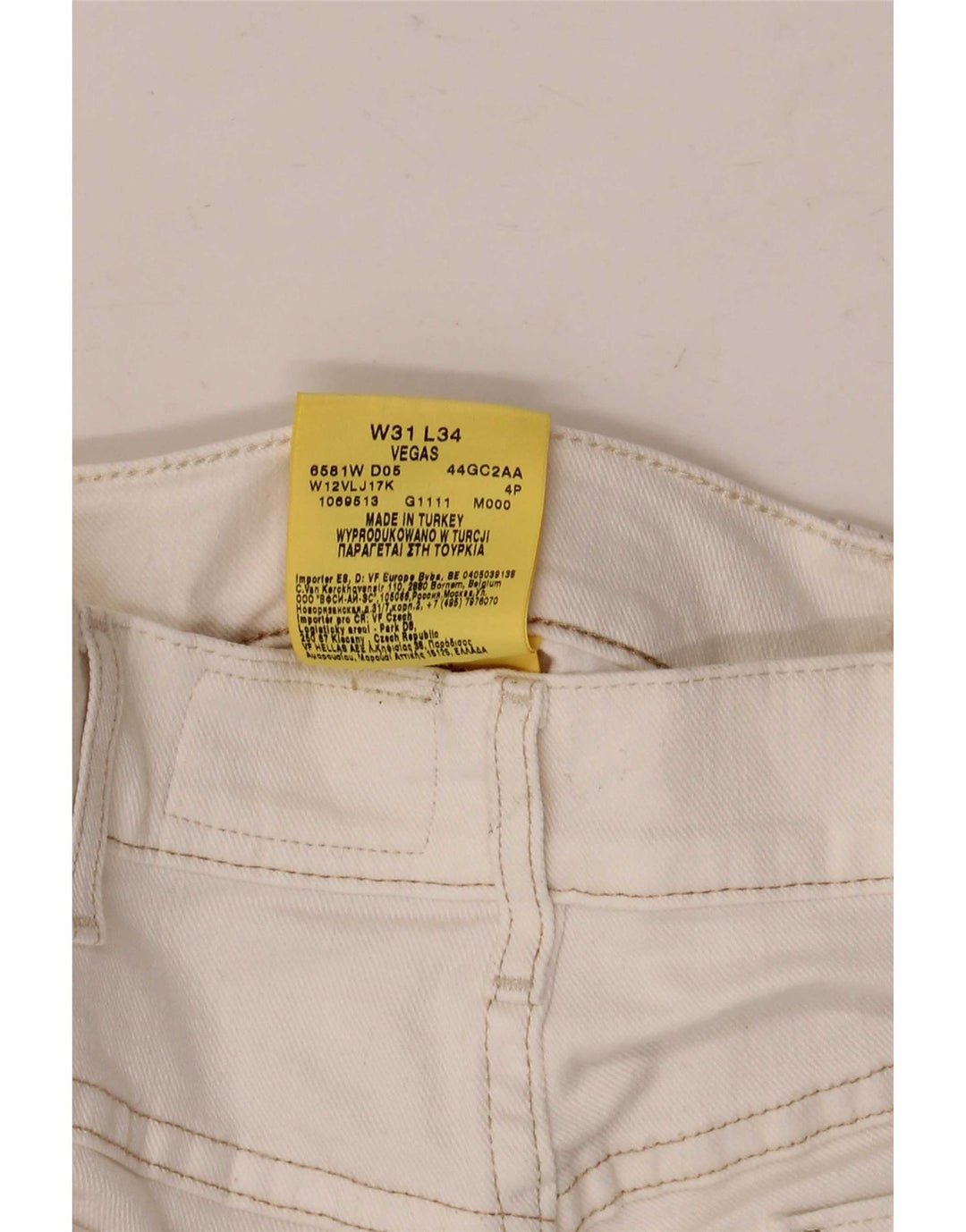 Wrangler Mens Vegas Denim Shorts W31 Medium White Cotton