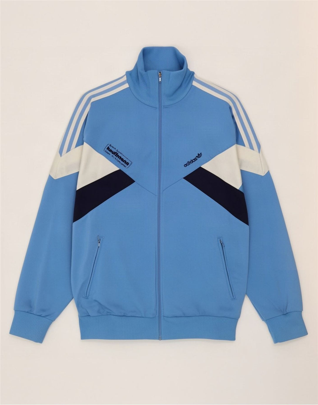 Adidas Mens Graphic Tracksuit Top Jacket Medium Blue Colourblock Polyester