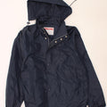SPALDING Mens Hooded Rain Jacket UK 42 XL Navy Blue Polyamide Vintage Spalding and Second-Hand Spalding from Messina Hembry 
