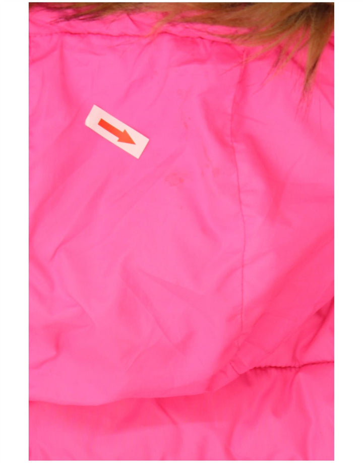 Superdry Womens Hooded Padded Jacket UK 14 Large Pink Polyester
