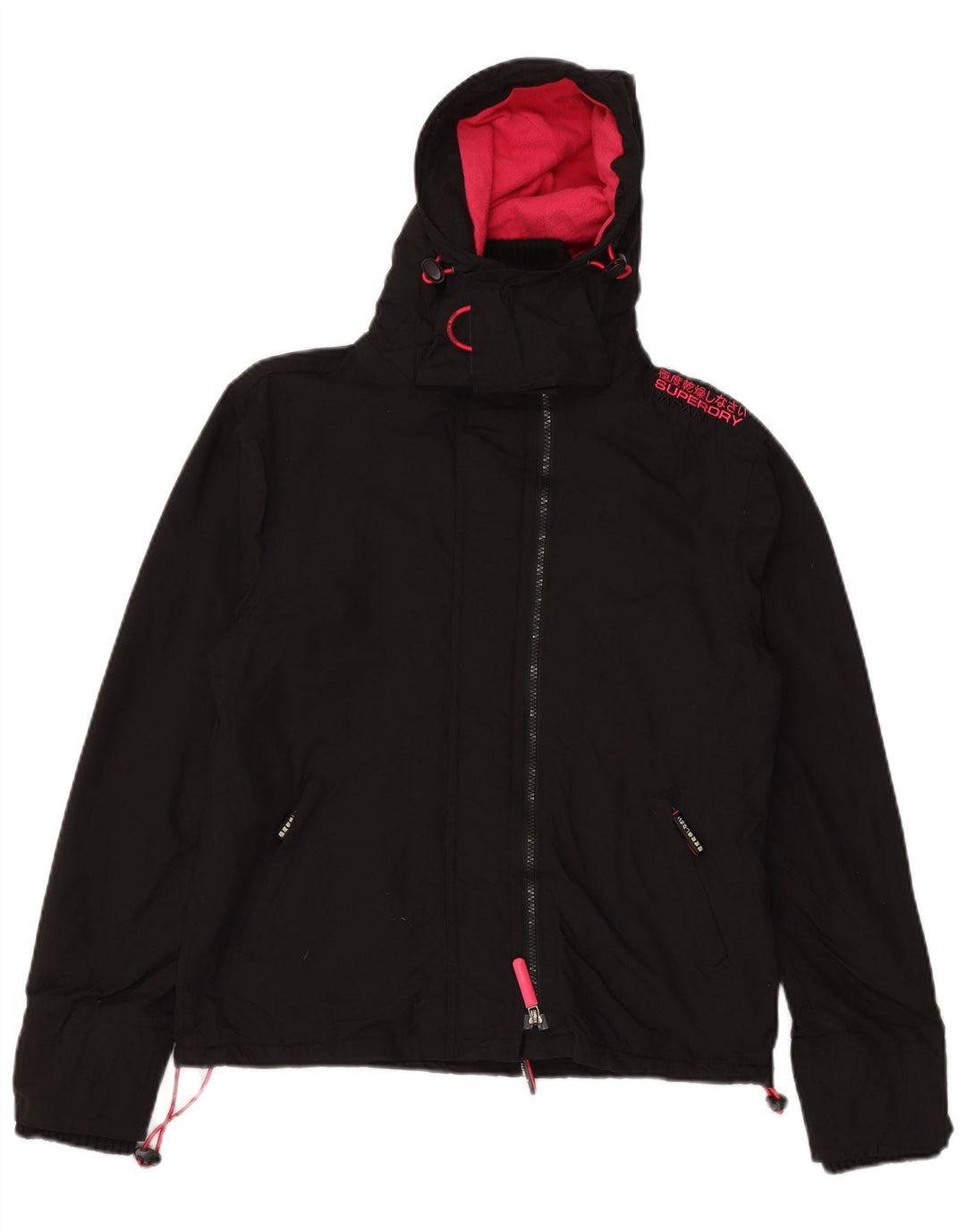 SUPERDRY Womens The Windcheater Windbreaker Jacket UK 14 Large Black