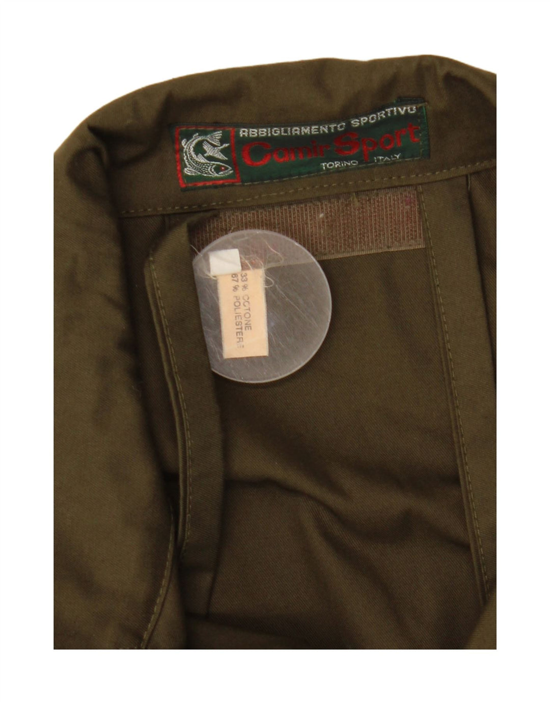 Vintage Mens Utility Jacket IT 56 3XL Khaki Polyester