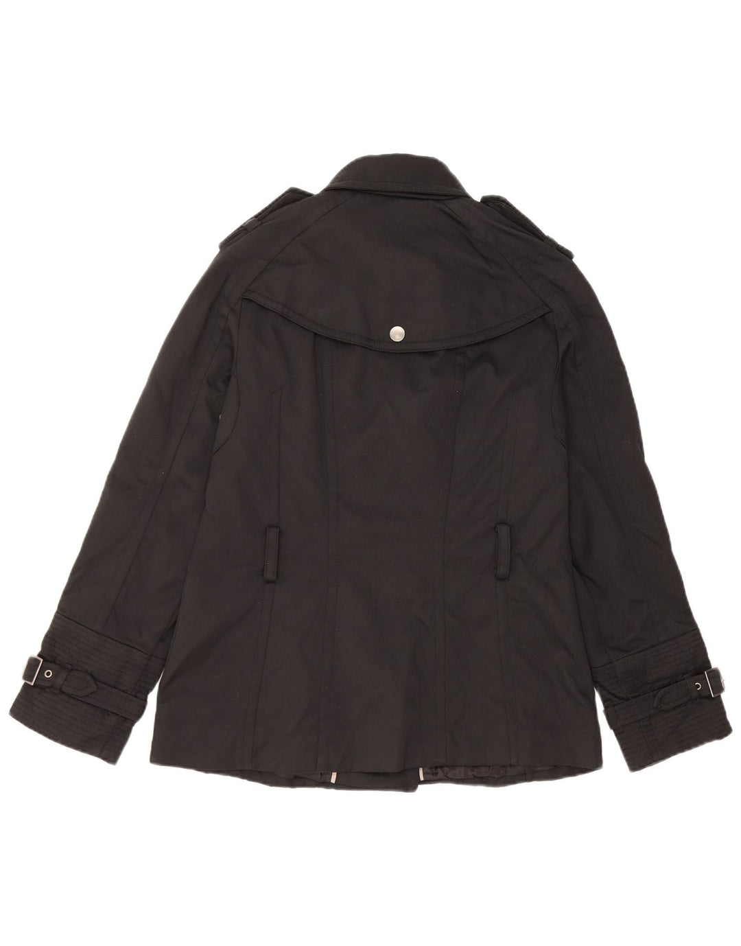 Zara Womens Military Jacket UK 12 Medium Black Nylon
