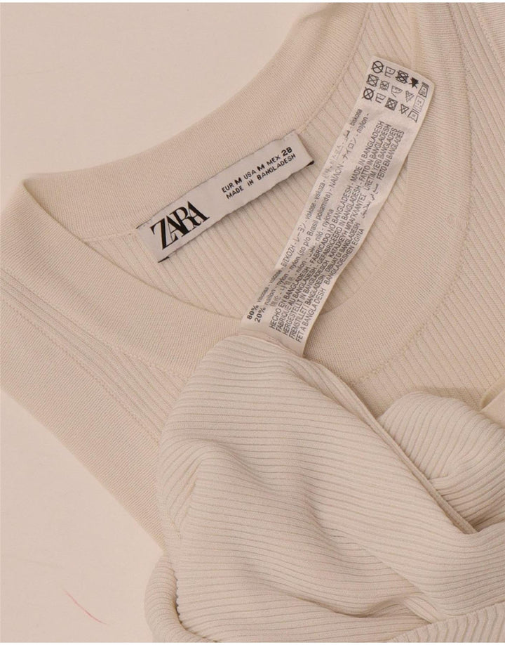 Zara Womens Vest Top UK 12 Medium White Viscose