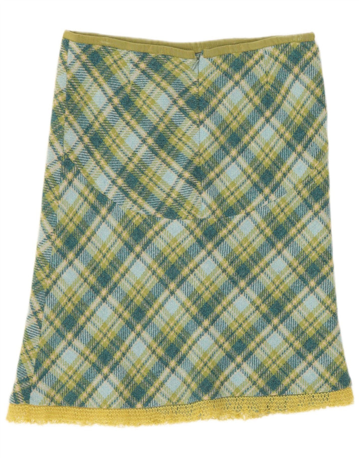 Stefanel Womens A-Line Skirt IT 40 Small W28 Green Check