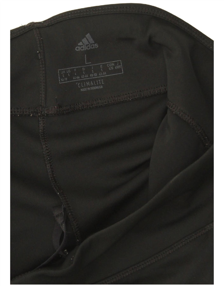 Adidas Womens Climalite Capri Leggings UK 16/18  Large Black Polyester