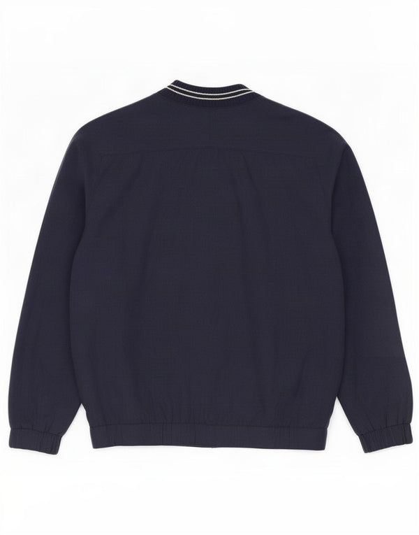 Giubbotto bomber vintage da uomo taglia 42 XS lino blu navy