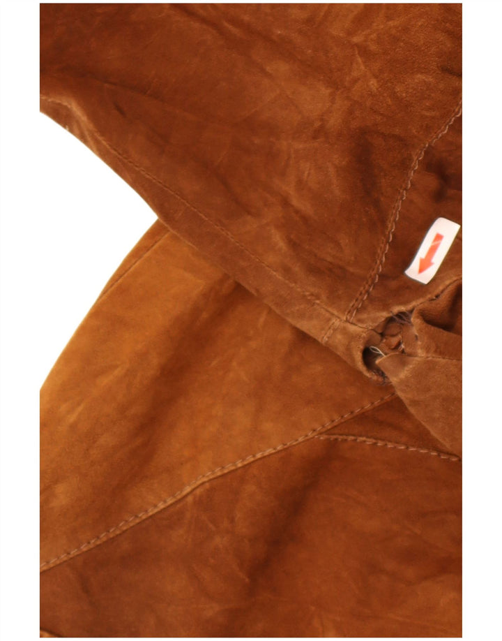 Jaqueta masculina vintage de camurça IT 54 2XL couro marrom