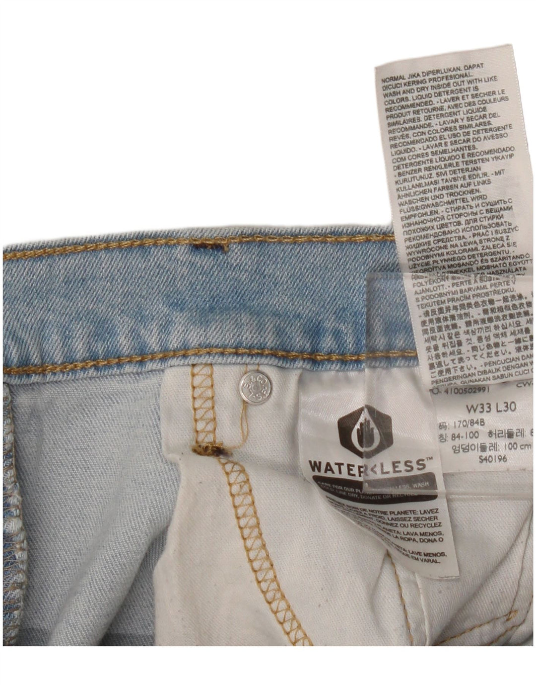 Levi's Mens Straight Jeans W33 L30 Blue Cotton