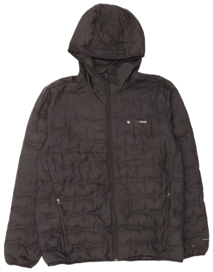 Columbia Veste rembourrée à capuche pour homme UK 40 Large Noir Polyester