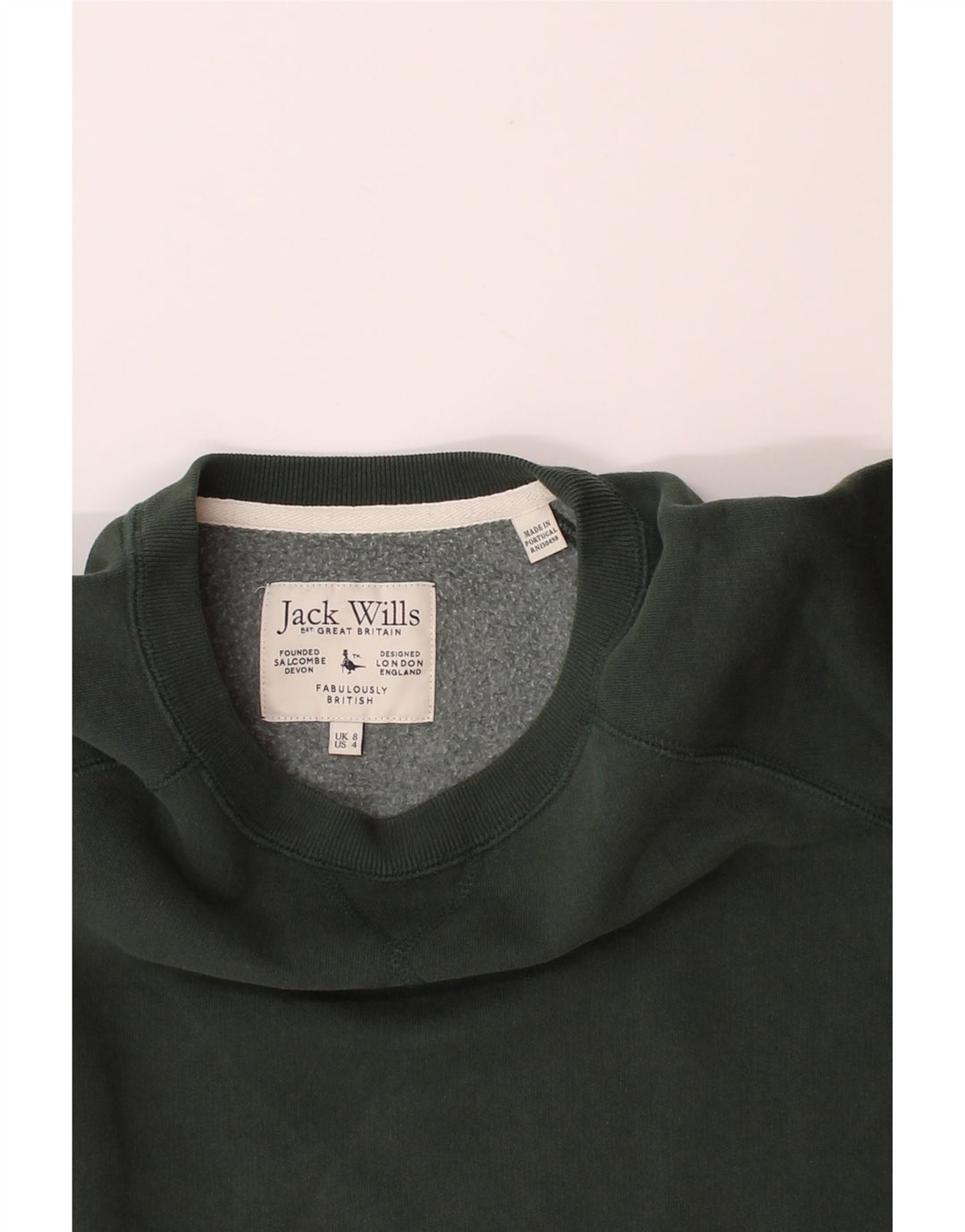 JACK WILLS Womens Oversized Sweatshirt Jumper UK 8 Small Green Cotton Vintage Jack Wills and Second-Hand Jack Wills from Messina Hembry 