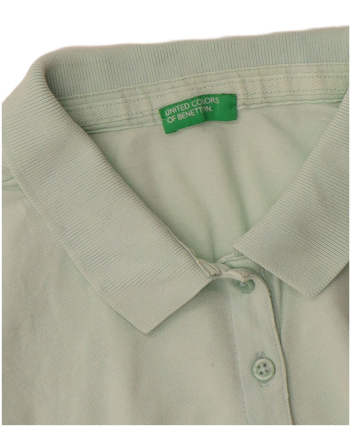 Benetton Womens Polo Shirt UK 14 Medium Green