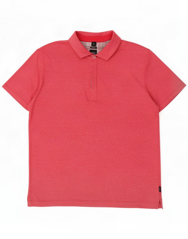Polo da uomo Hugo Boss grande in cotone rosa