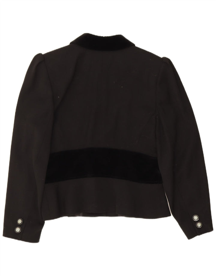 Valentino Dame 5 Button Blazer Jacket UK 14 Large Black Colourblock Uld
