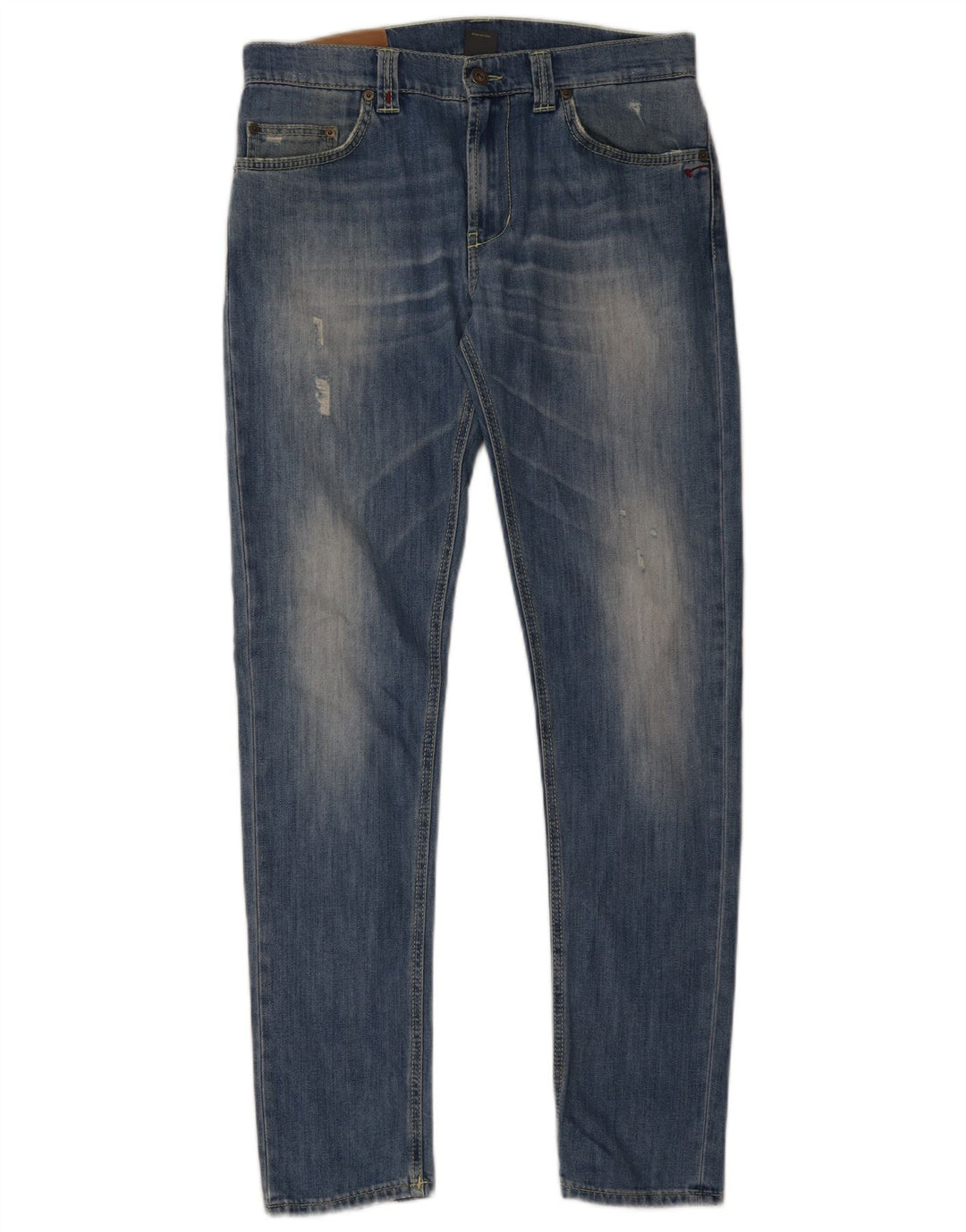 Dondup Mens Distressed Slim Jeans W33 L32 Blue Cotton