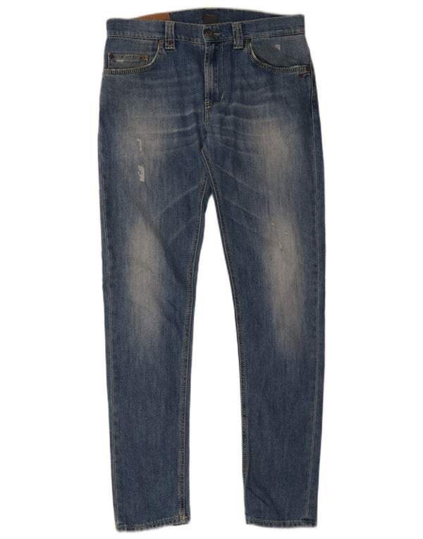 Dondup Jeans slim invecchiati da uomo W33 L32 in cotone blu