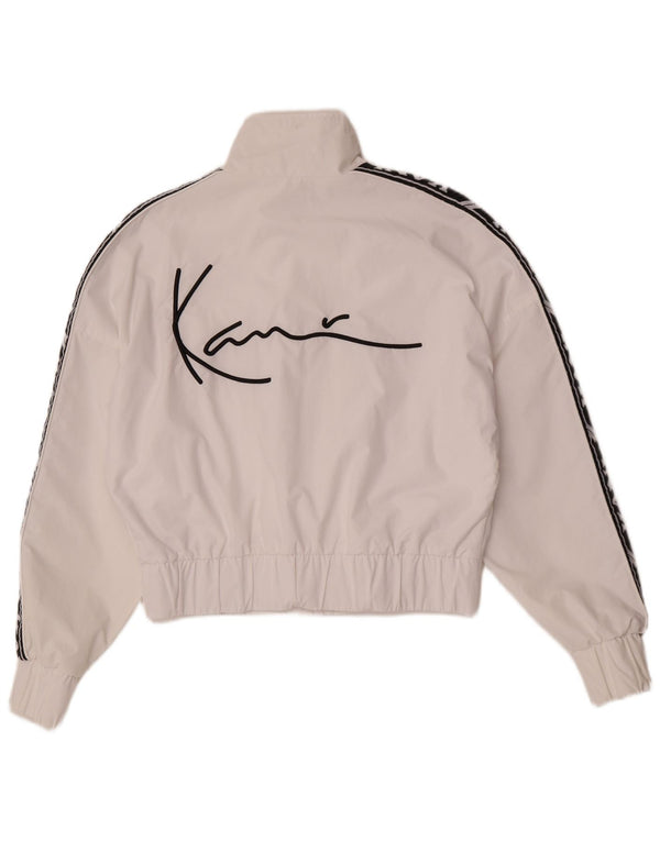 Karl Kani Womens Graphic Tracksuit Top Jacket UK 10 Small White Colourblock