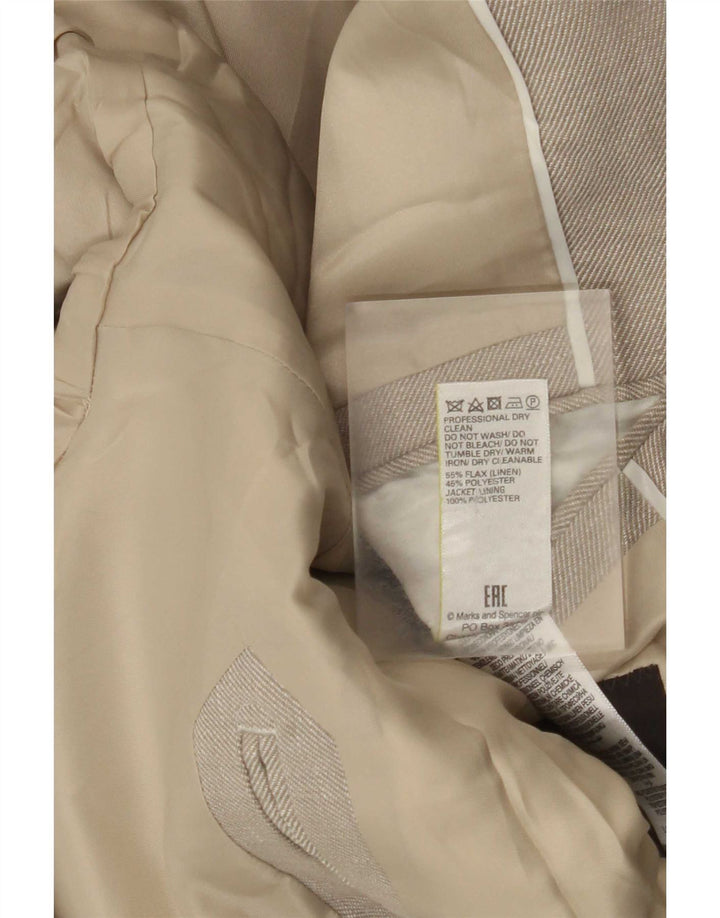 Marks & Spencer Chaqueta tipo blazer de 2 botones para hombre UK 48 2XL Beige Linen