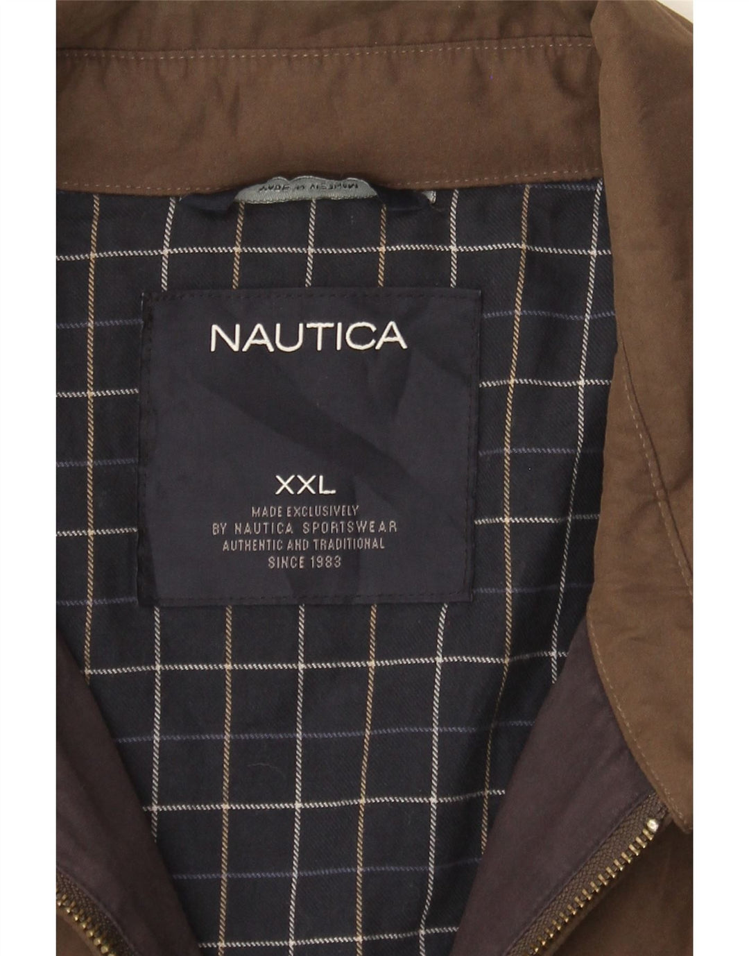 NAUTICA Mens Bomber Jacket UK 42 2XL Brown Polyester Vintage Nautica and Second-Hand Nautica from Messina Hembry 