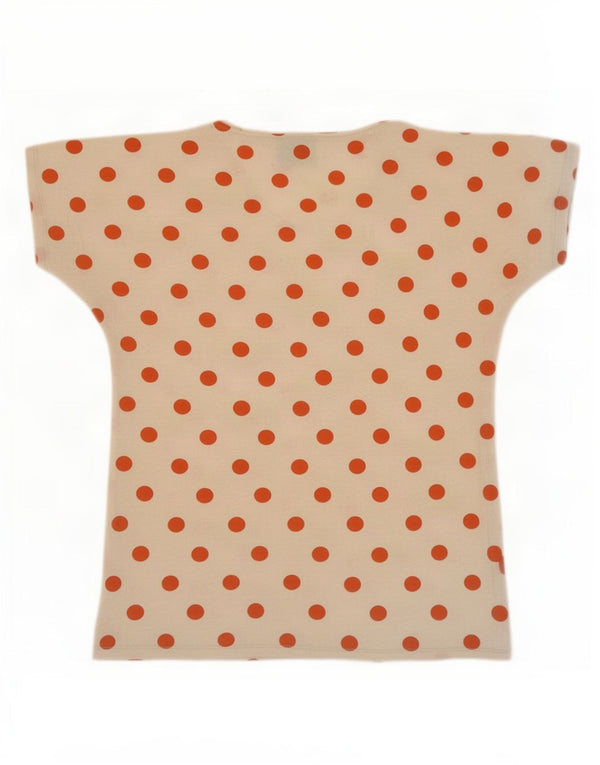 Zara Womens T-Shirt Top UK 12 Medium Off White Polka Dot