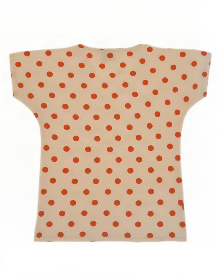 Zara Womens T-Shirt Top UK 12 Medium Off White Polka Dot