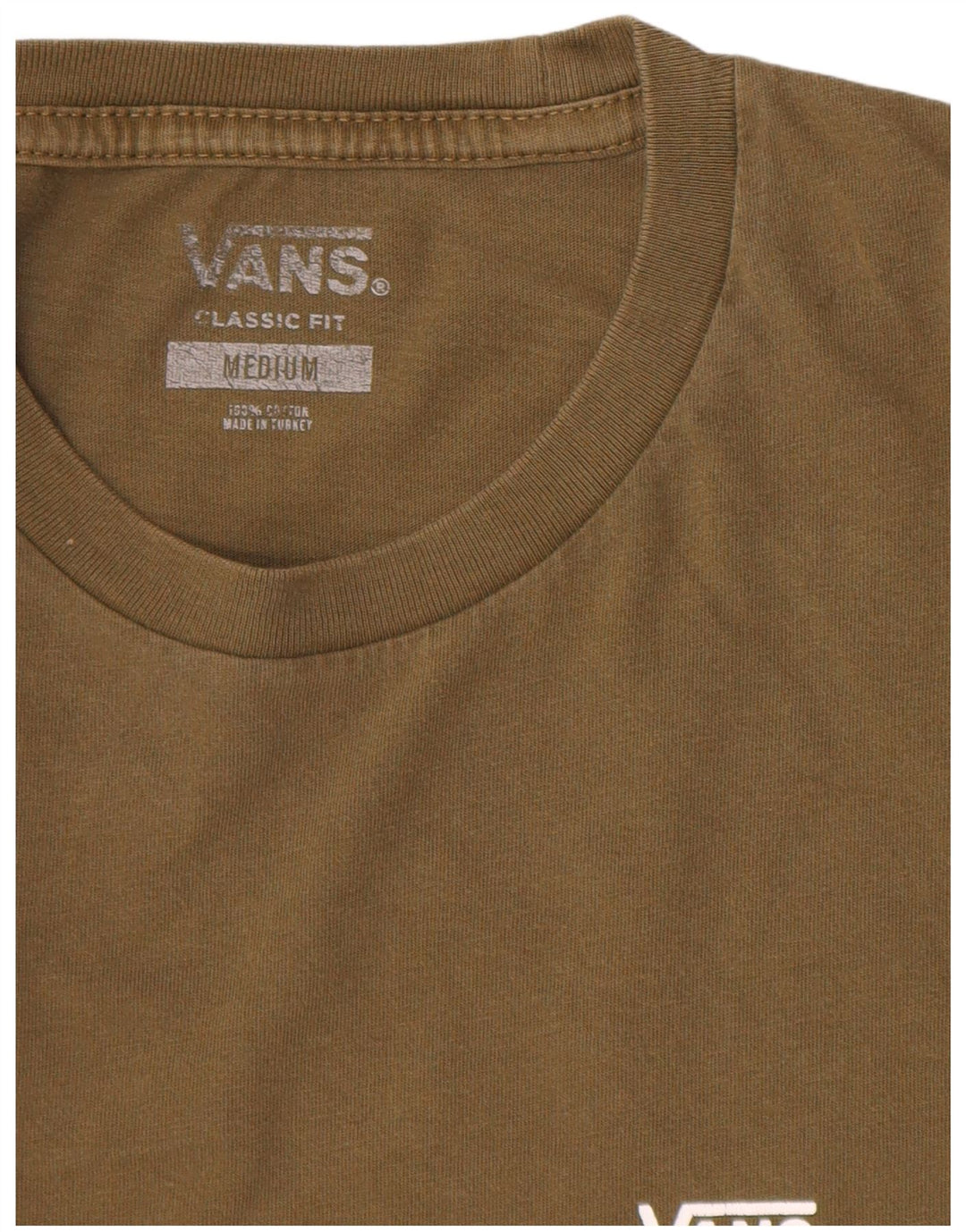 Vans Mens Classic Fit T-Shirt Top Medium Khaki Colourblock Cotton