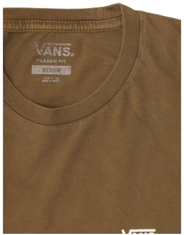 Vans Mens Classic Fit T-Shirt Top Medium Khaki Colourblock Cotton