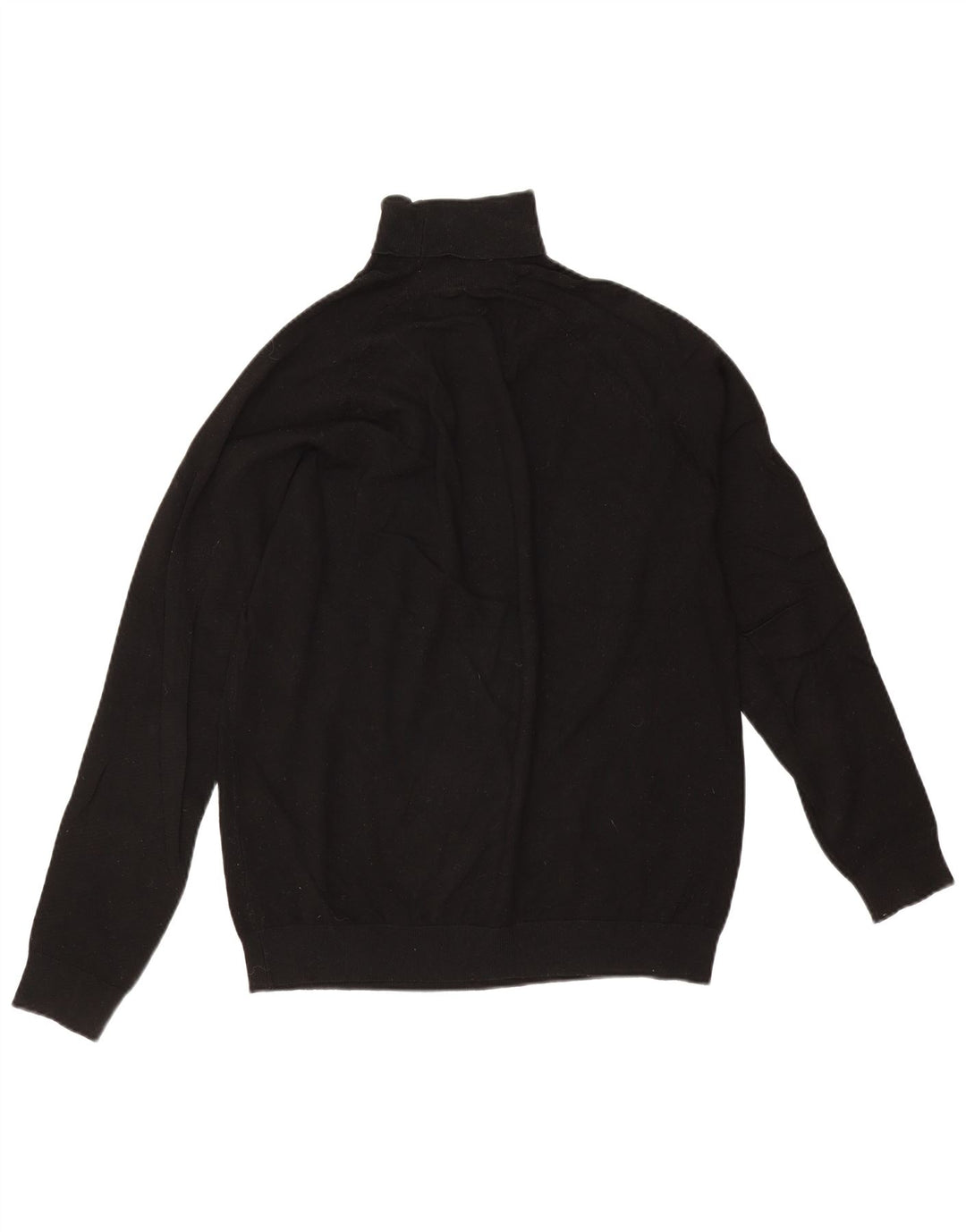 Zara Mens Roll Neck Jumper Sweater Medium Black Viscose