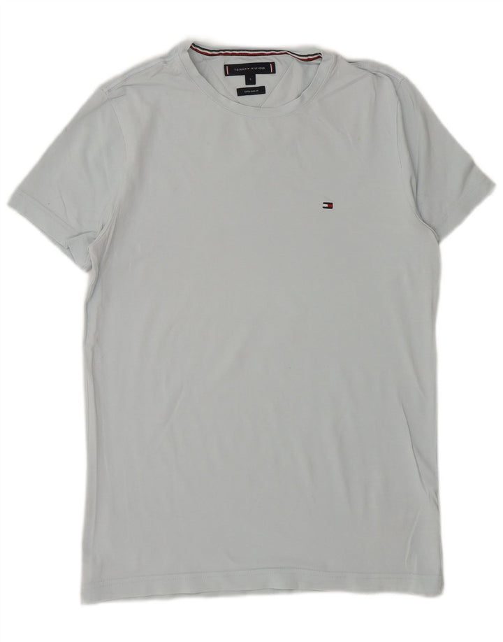 TOMMY HILFIGER Mens Extra Slim T-Shirt Top Small Blue Cotton