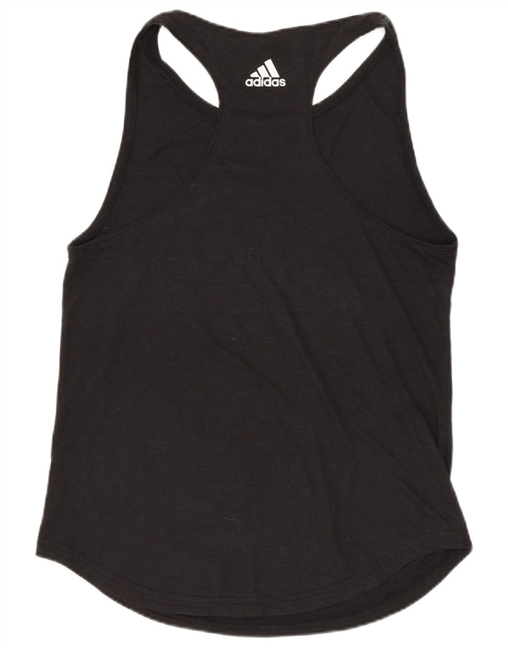 ADIDAS Womens Graphic Vest Top UK 8 Small Black