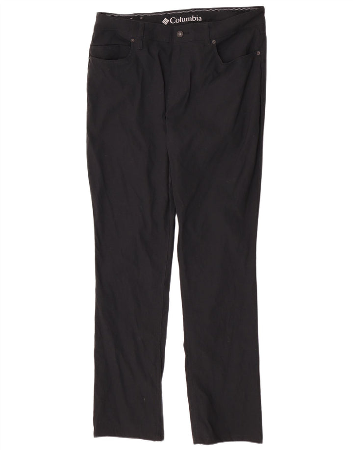Columbia Mens Regular Casual Trousers W34 L32 Black Nylon