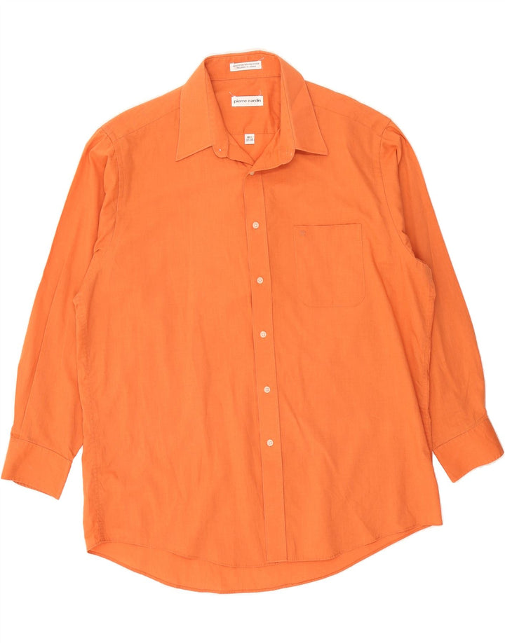PIERRE CARDIN Mens Shirt Size 16 1/2 Large Orange Cotton Vintage Pierre Cardin and Second-Hand Pierre Cardin from Messina Hembry 