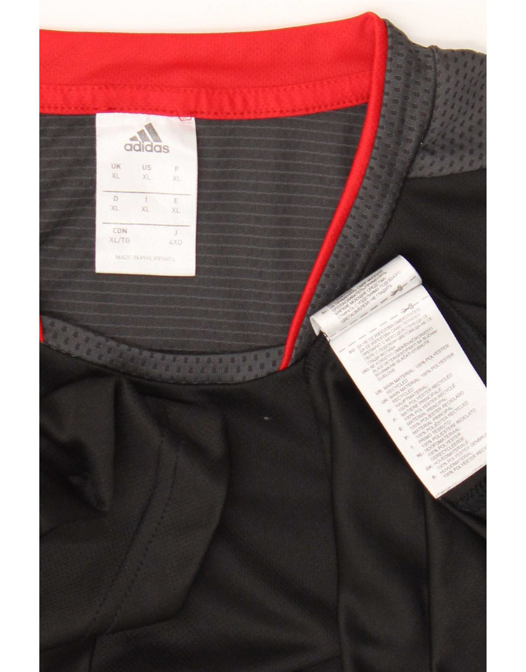 Adidas Mens T-Shirt Top XL Black Polyester