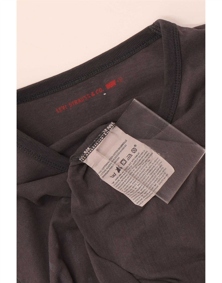 Levi's Mens Graphic Top Long Sleeve Small Grey Cotton