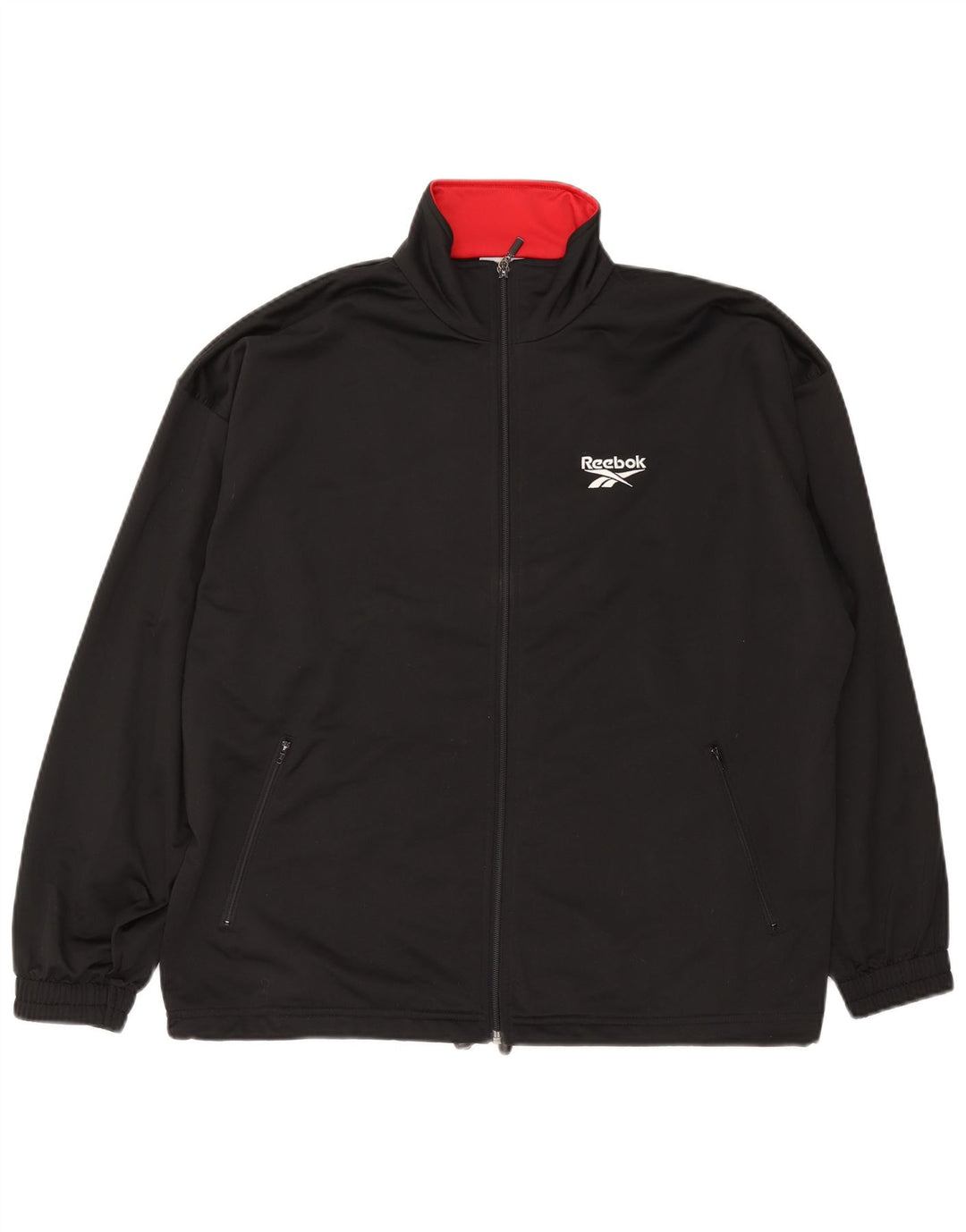 Reebok Veste de survêtement coupe ample graphique pour hommes, petit, noir, polyester
